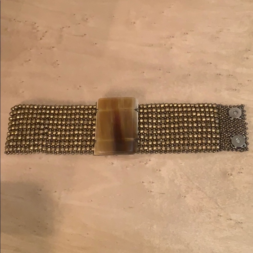 gold beaded cuff bracelet